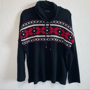 Chaps Cowl Neck Long Sleeve Christmas Holiday Sweater